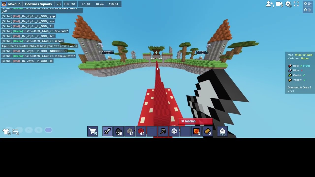 Bloxd.io BEDWARS - Building the biggest bed defense :D