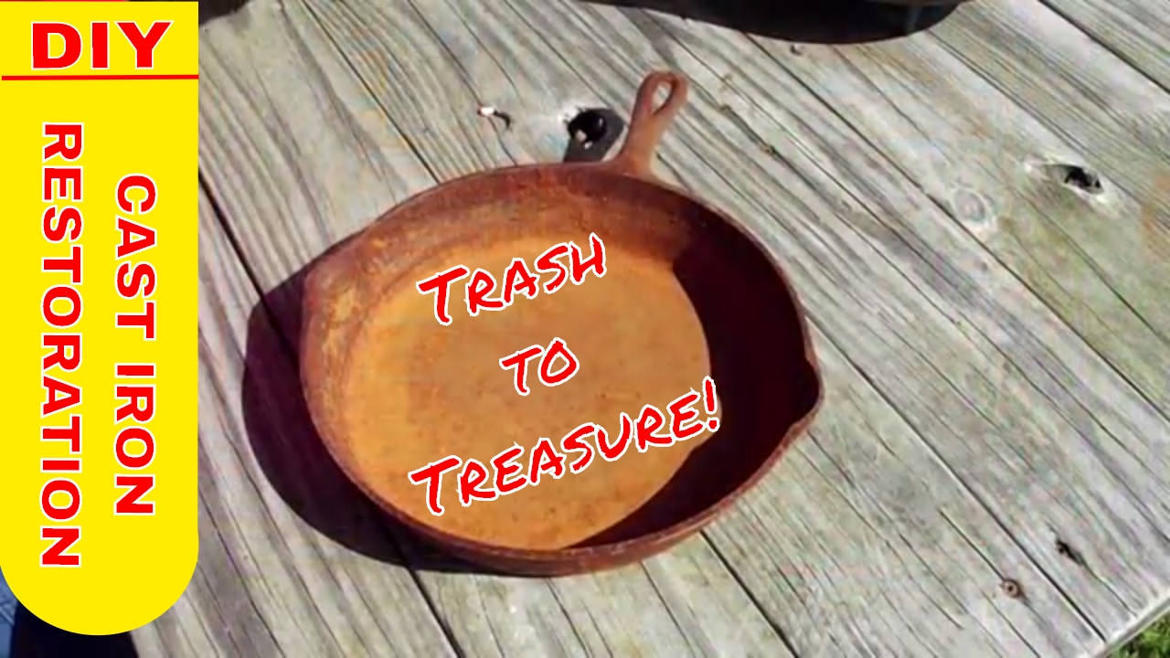 Restore, refurbish, remove rust, salvage old cast iron rusted cast iron, Trash to Treasure