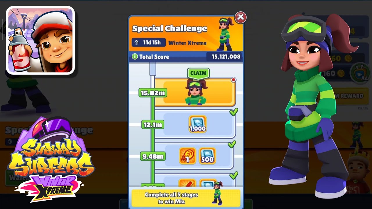 Mia Unlocked - Subway Surfers Winter Xtreme 2026 Special Challenge