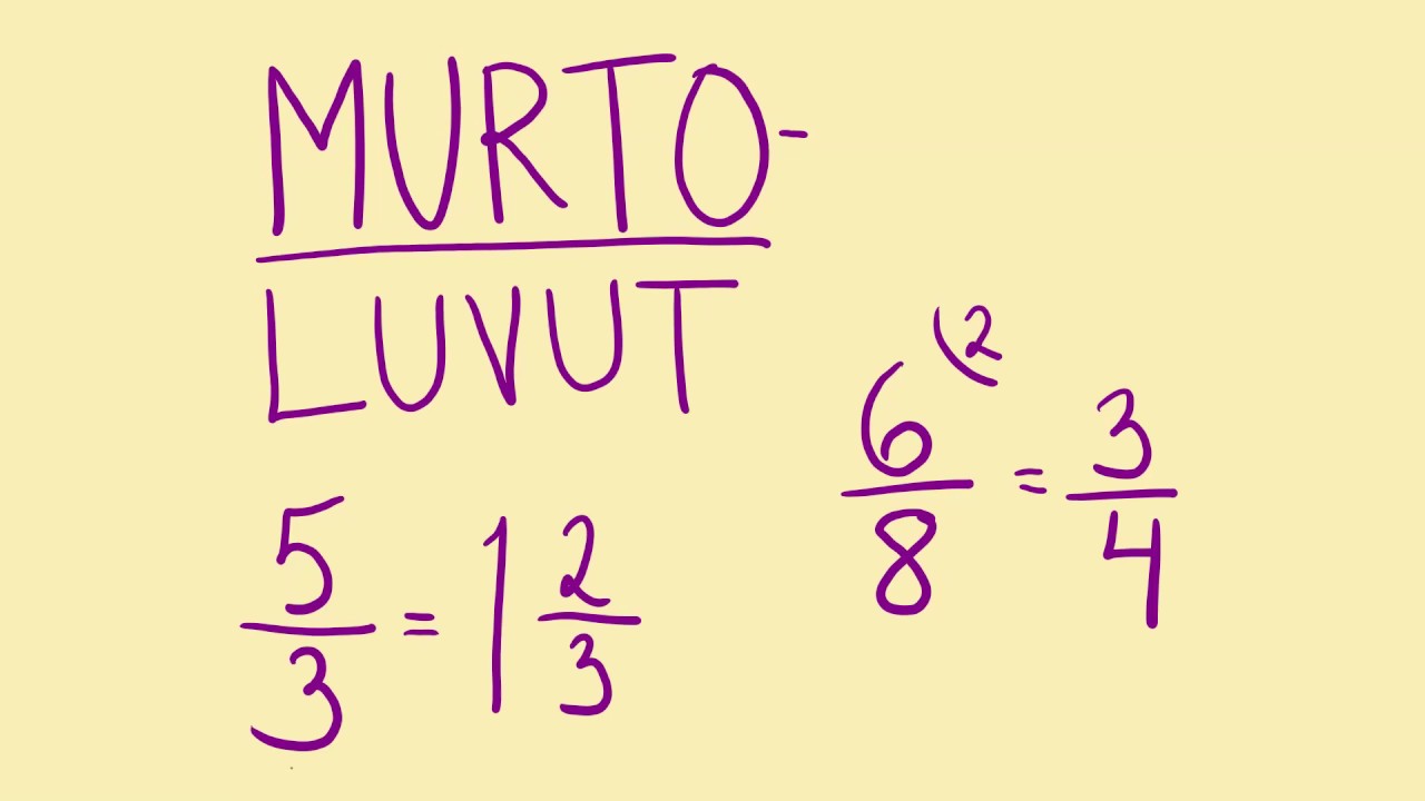 Murtoluvut: sekalukumuutokset ja lavennukset