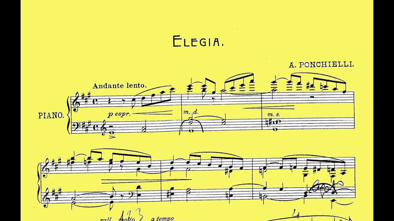 Ponchielli : Elegia per pianoforte op. 92 - Riccardo Caramella, piano