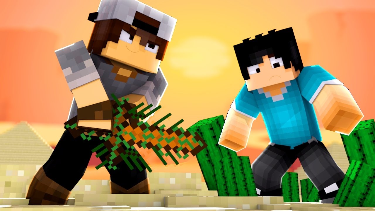 Minecraft: SORTE NO PVP - ESPADA QUE FAZ CACTOS!