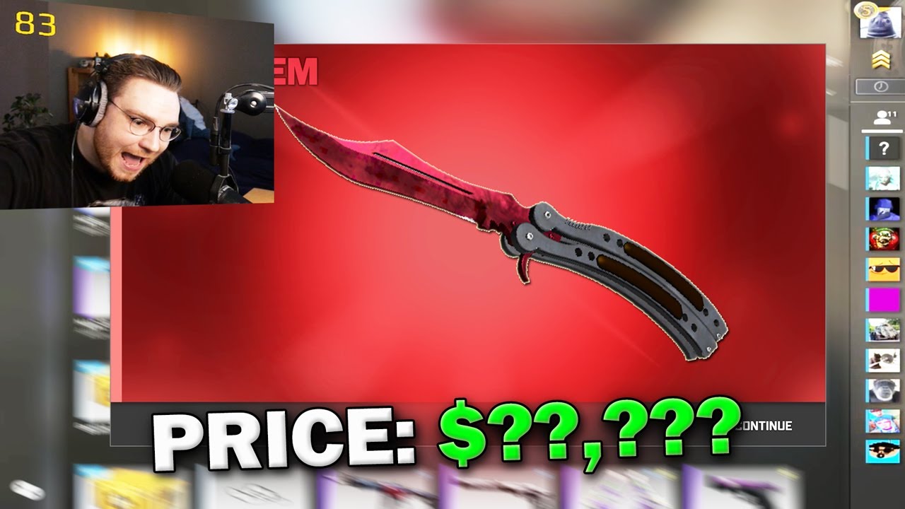 He unboxed a RUBY Butterfly Knife *HUGE W*
