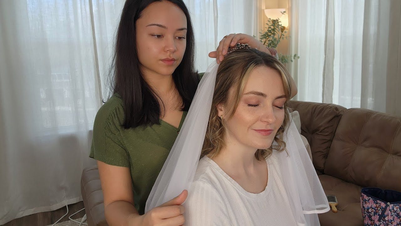 ASMR Perfectionist Wedding Bridal Hair Up-do -Natural Makeup & Veil Application With Finishing Touch