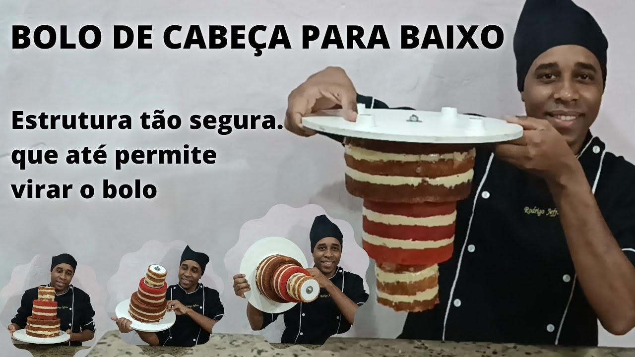 BOLO DE CABEÇA PRA BAIXO 😱.     COMO FAZER ESSA ESTRUTURA BEM FÁCIL E BARATA