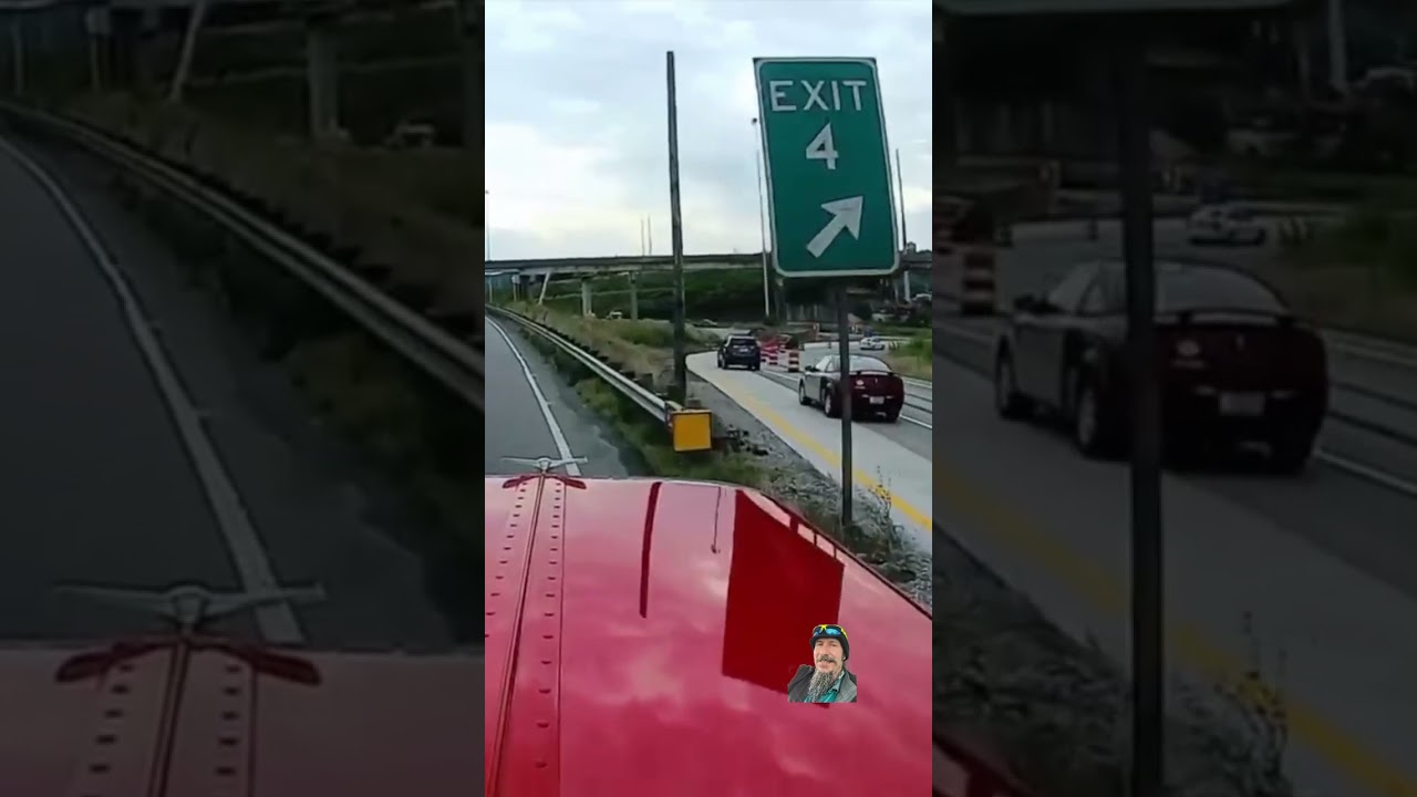 Truck vs SUV exit road hazard #truck #suv #educational #education #truckdriver #trucking #automobile