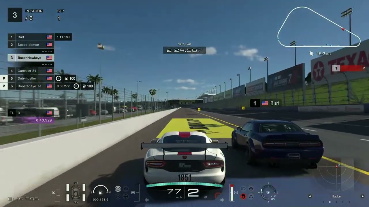 PURE STRAIGHT LINE Dodge viper gts 13'  w16  190 mph  8.73 second quarter mile tune  