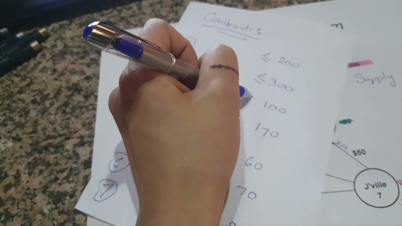 A transshipment problem - solver شرح بالعربي