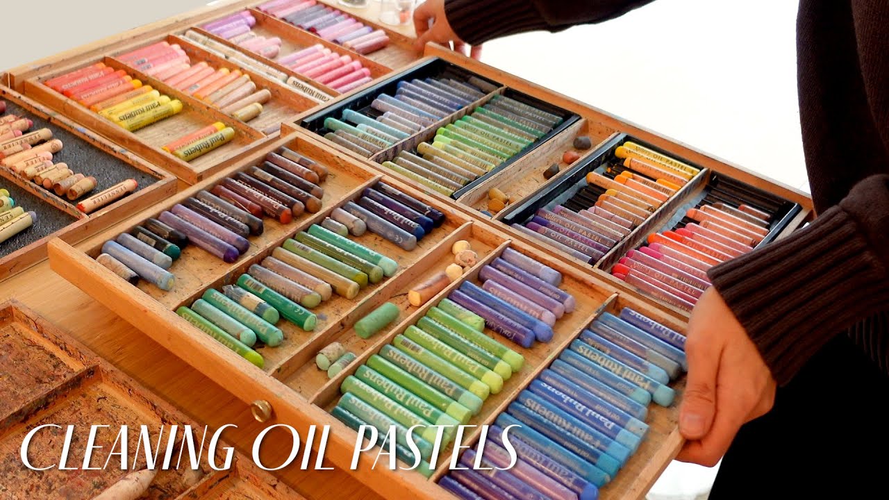 Cleaning Oil Pastels 🫧 | ASMR in 4K