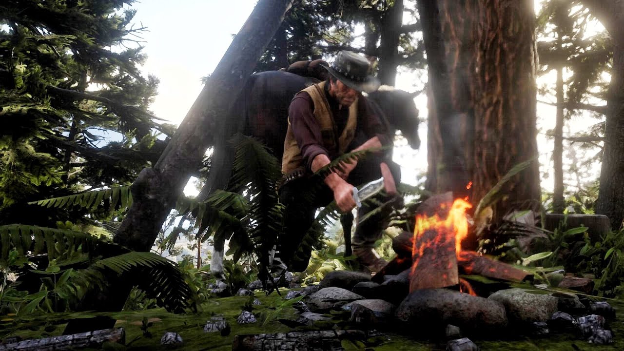 Camping Trip in Tall Trees - Red Dead Redemption 2 (Relaxing Gameplay)