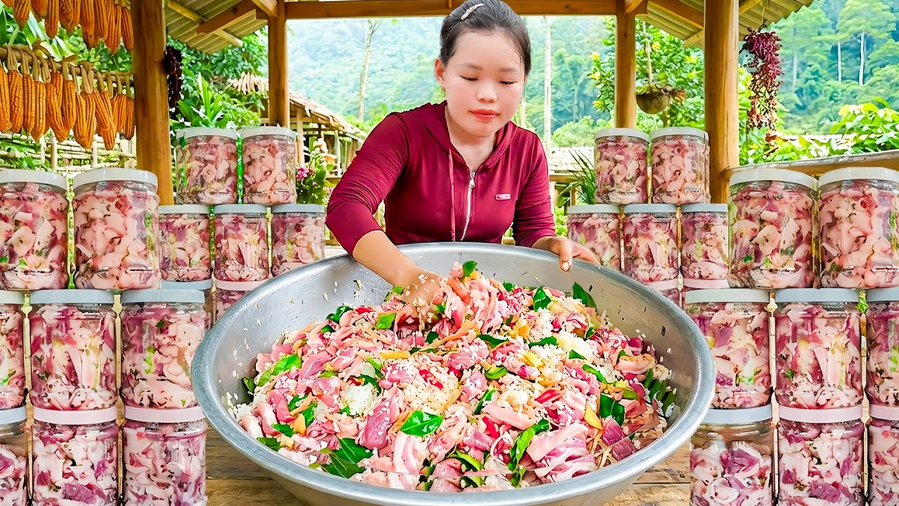 How to Make Pickled Meat | Easy Homemade Recipe to Sell at Market & Gardening with Huong