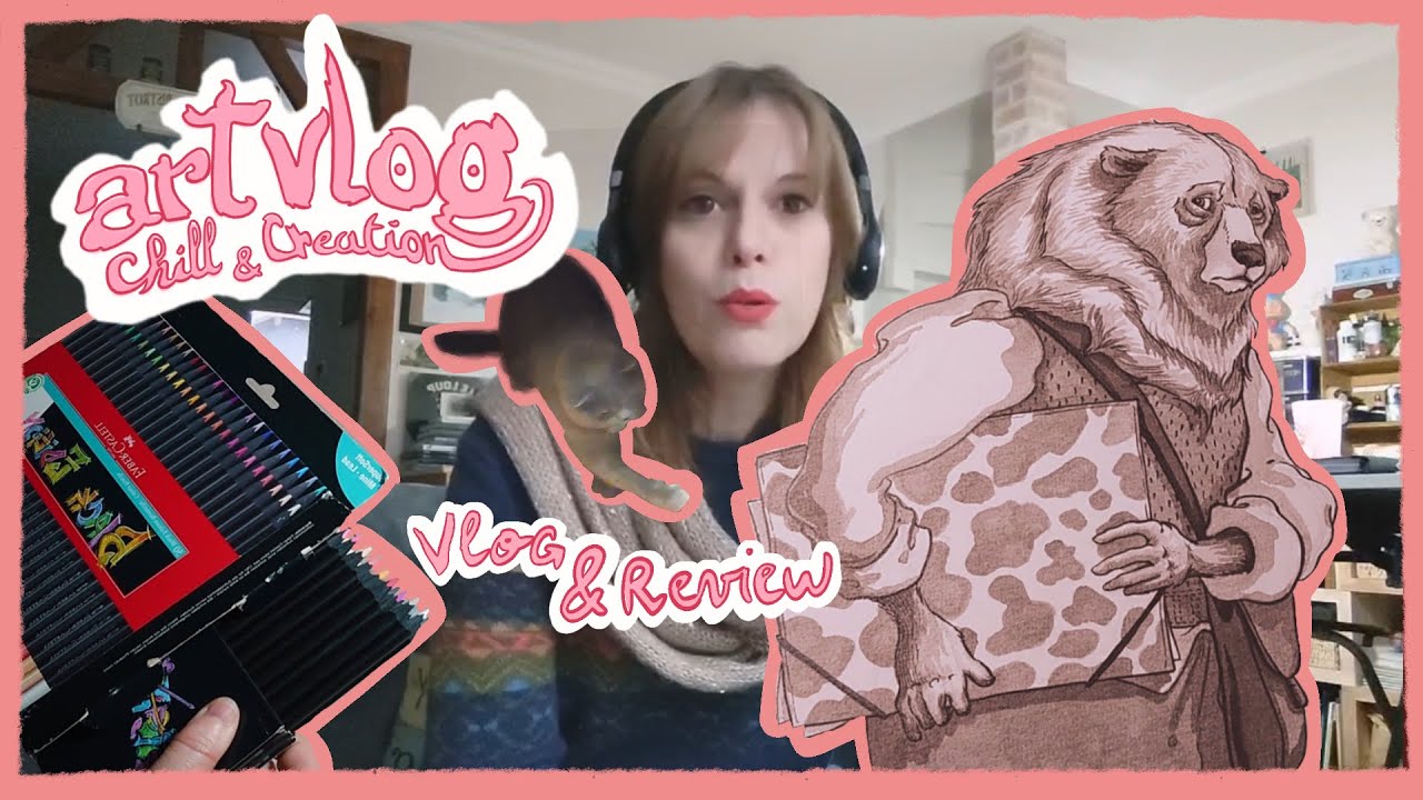 Art studio vlog, créations et crayons de couleurs dont review des Black Edition de Faber Castell