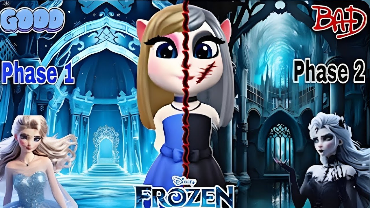 My talking anglea 2 || Frozen || Phase 1 😊 vs Phase 2 😈 || Good vs Bad || Cosplay 💖