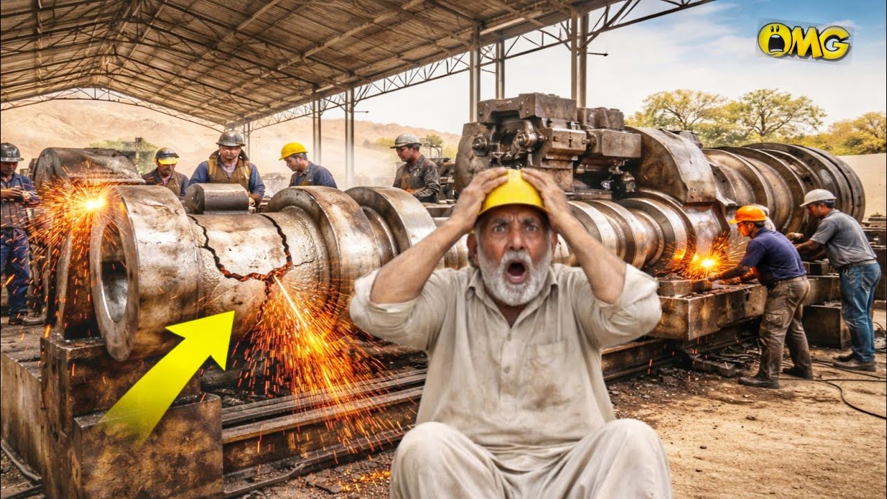 Shocking Massive Crankshaft Repair – Extreme Diesel Engine Welding & Precision Machining