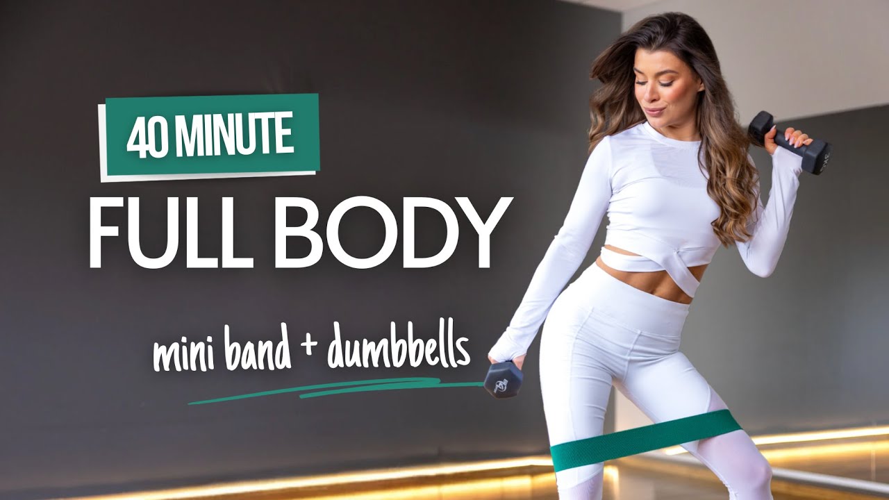 40 MIN Full body WEIGHTS + MINI BAND 💪🏼 | Tabata finisher | workout with dumbbells | Julia Mazur