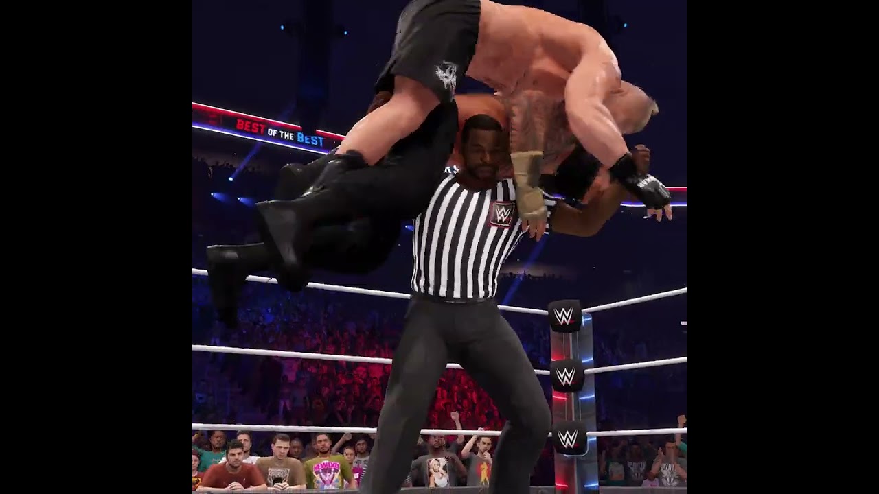 Referee Gives Double F5 to Brock Lesnar And Roman Reigns - WWE 2K22 #shorts