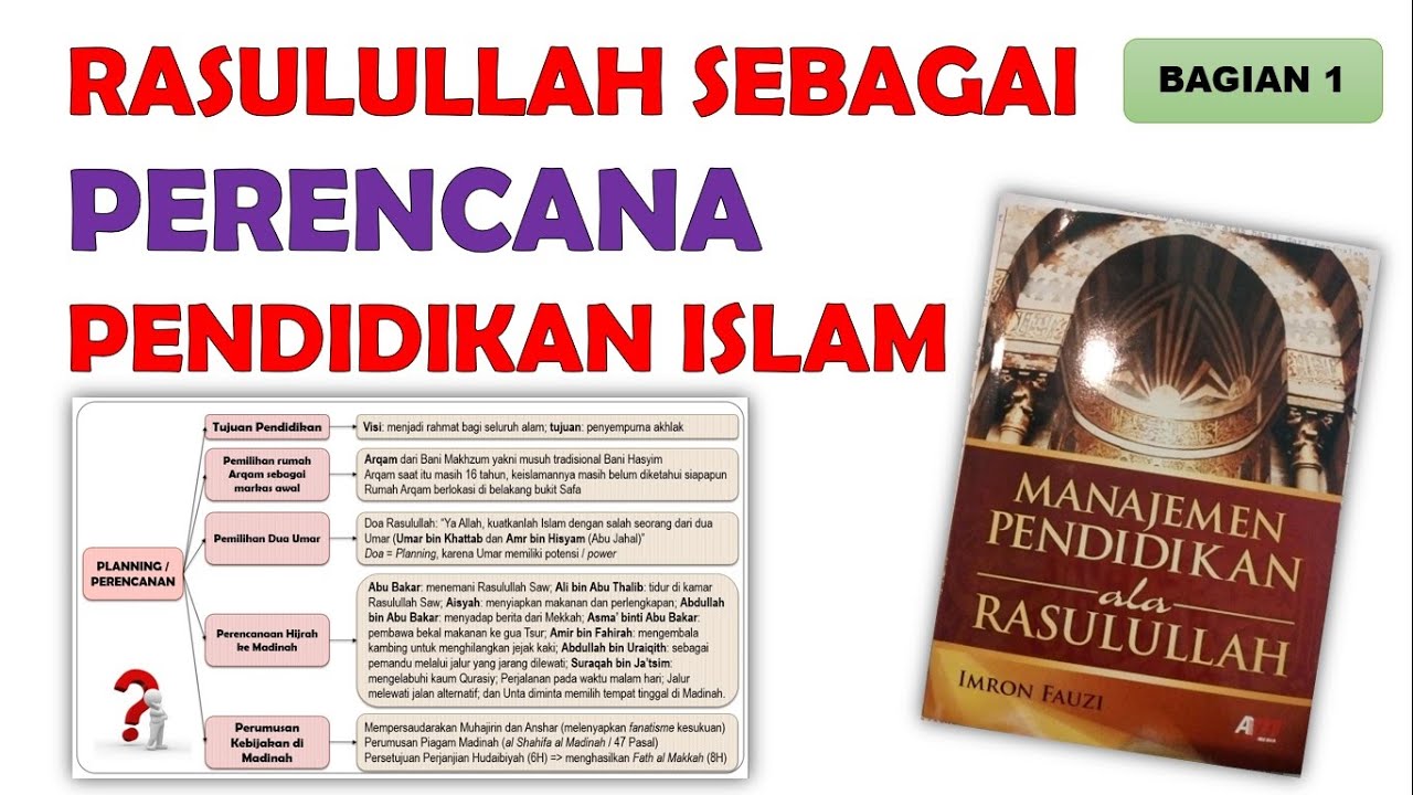 RASULULLAH SEBAGAI PERENCANA PENDIDIKAN ISLAM ~ Bagian 1 Buku Manajemen Pendidikan Ala Rasulullah