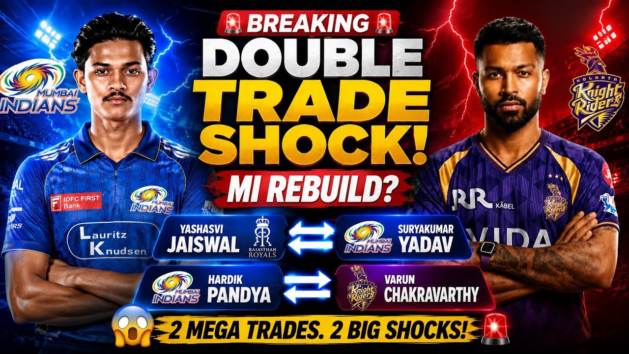 IPL 2027 Trade: Hardik Pandya to KKR, Jaiswal to MI || Double Trade Shock!