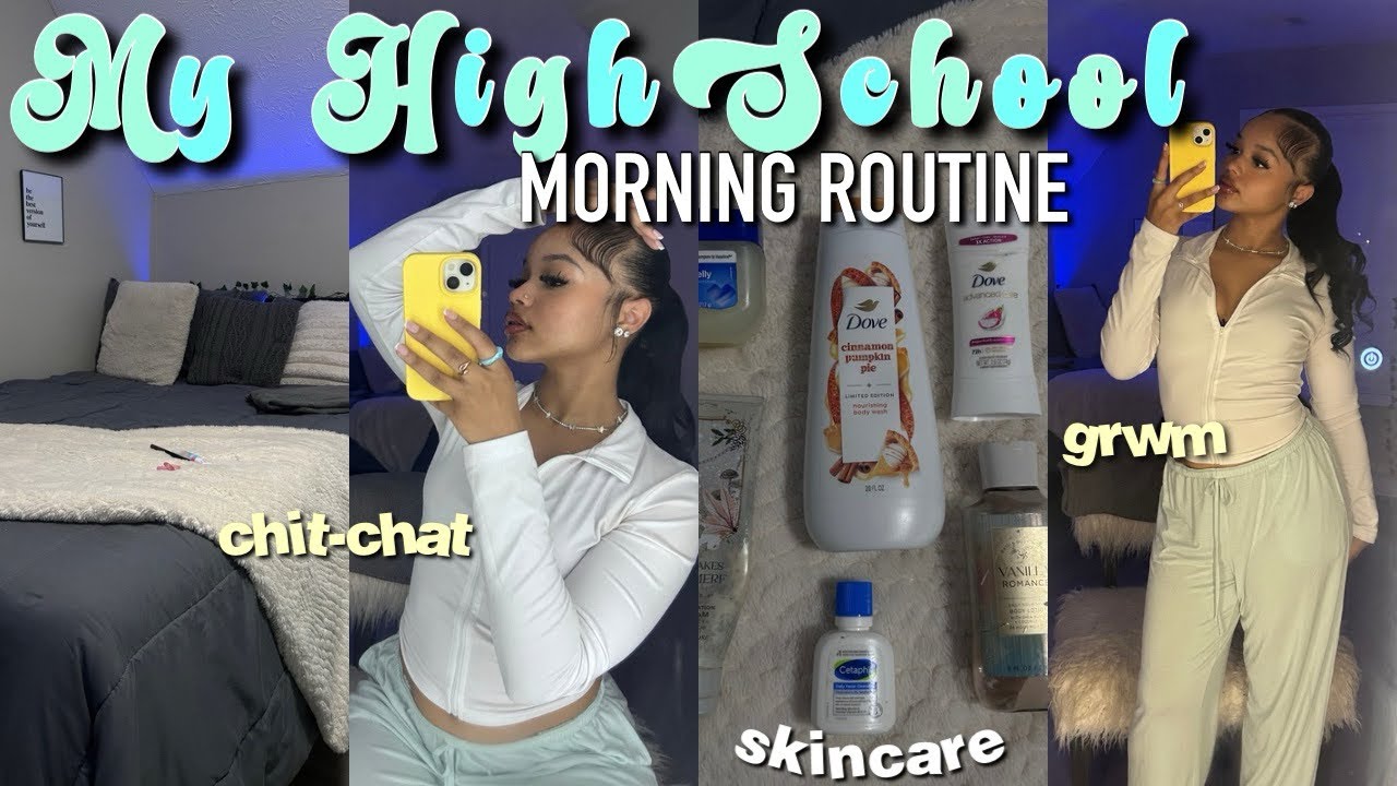 MY HIGHSCHOOL MORNING ROUTINE || chit -chat, grwm, etc. ||