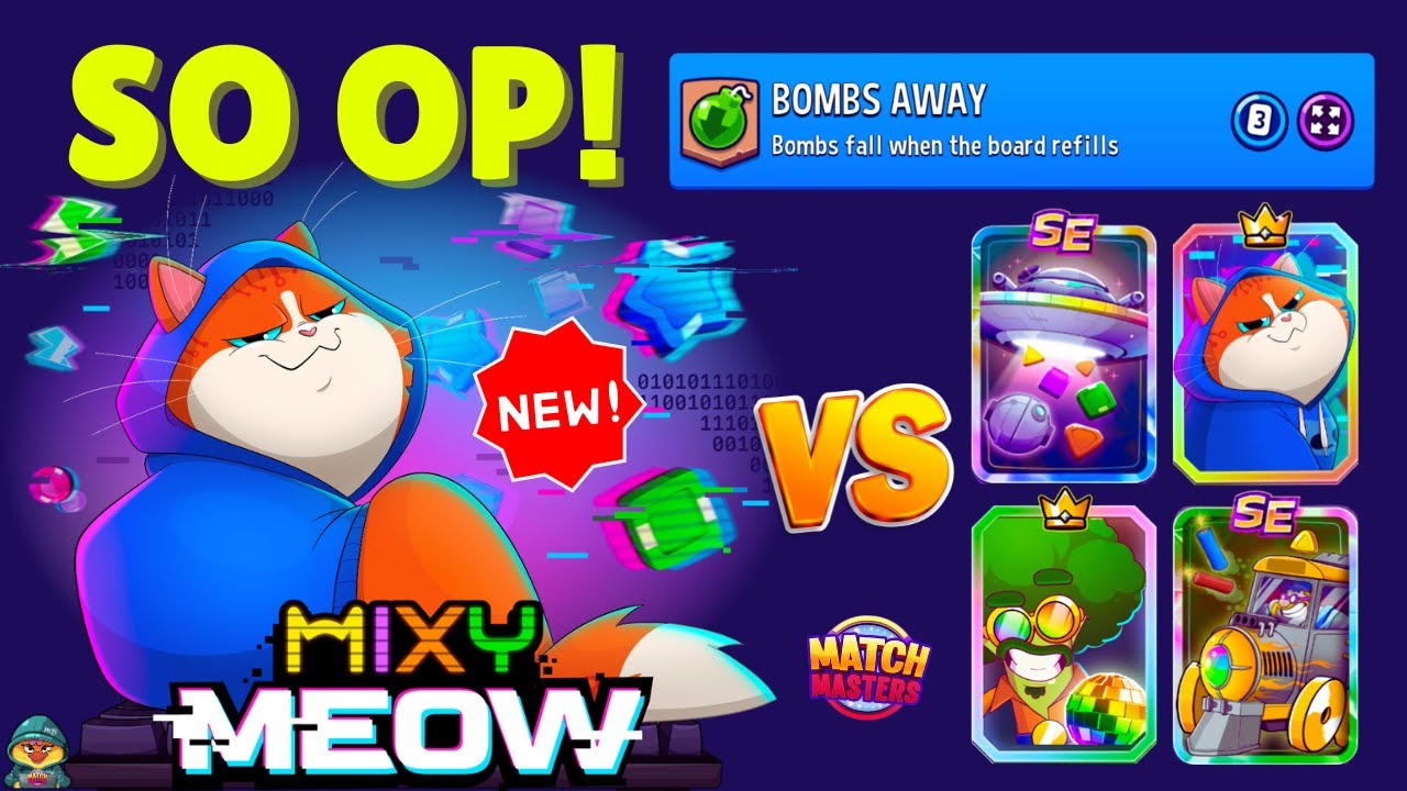 NEW LEGENDARY BOOSTER MIXY MEOW WITH INSANE POWER | Match Masters Bombs Away + Super Sized