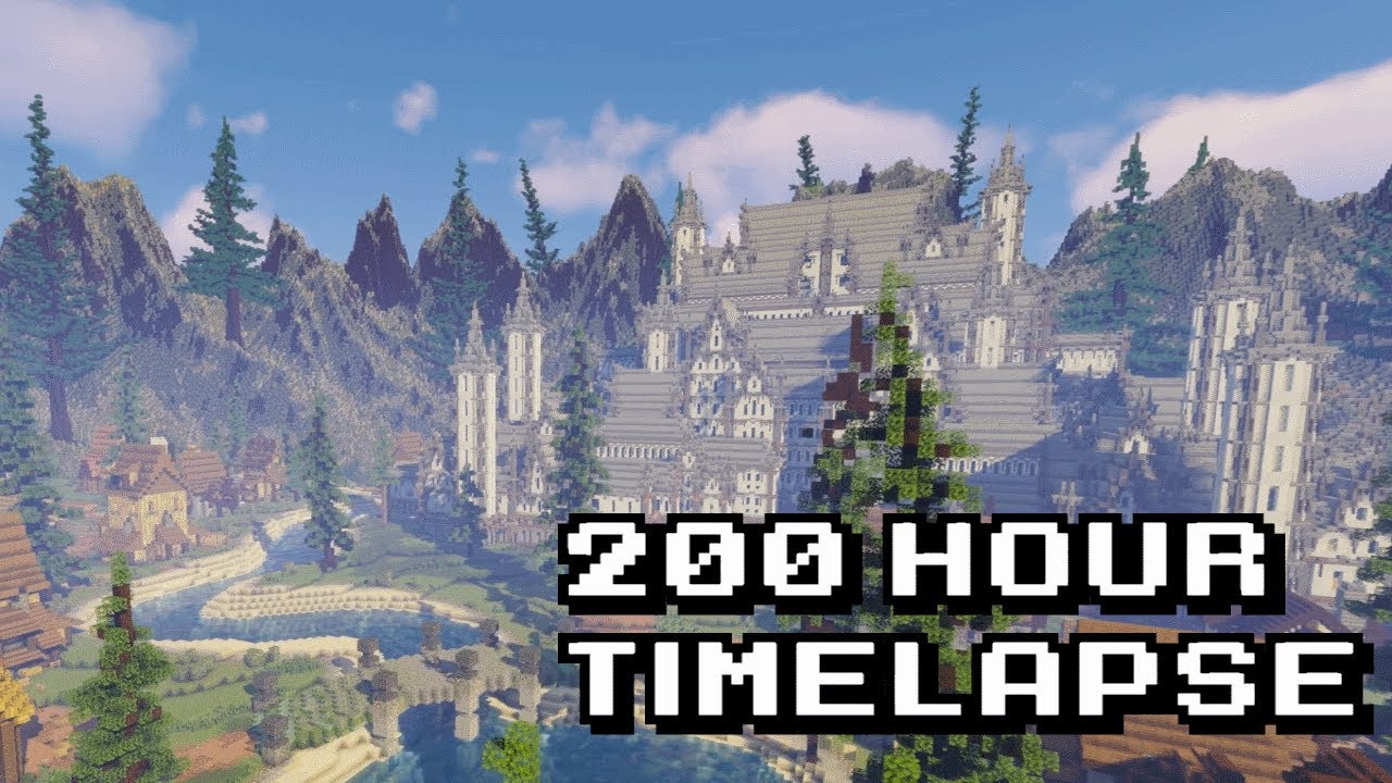 Minecraft Medieval Village Timelapse - Valley of the Prosperous Noble 4K 60 FPS