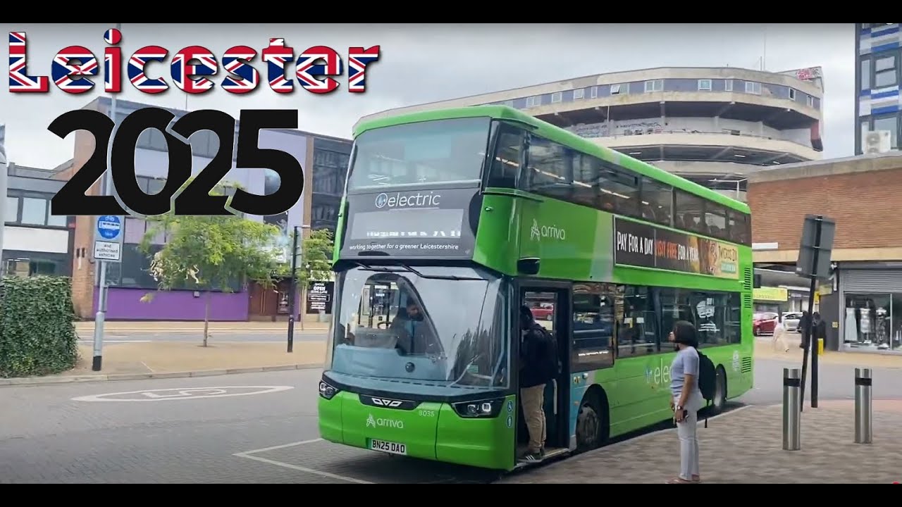LEICESTER CITY WALK LOCAL BUS STATION SHOPPING MALL ST MARGRET BUS STATION HD TOUR UNITED KINGDOM