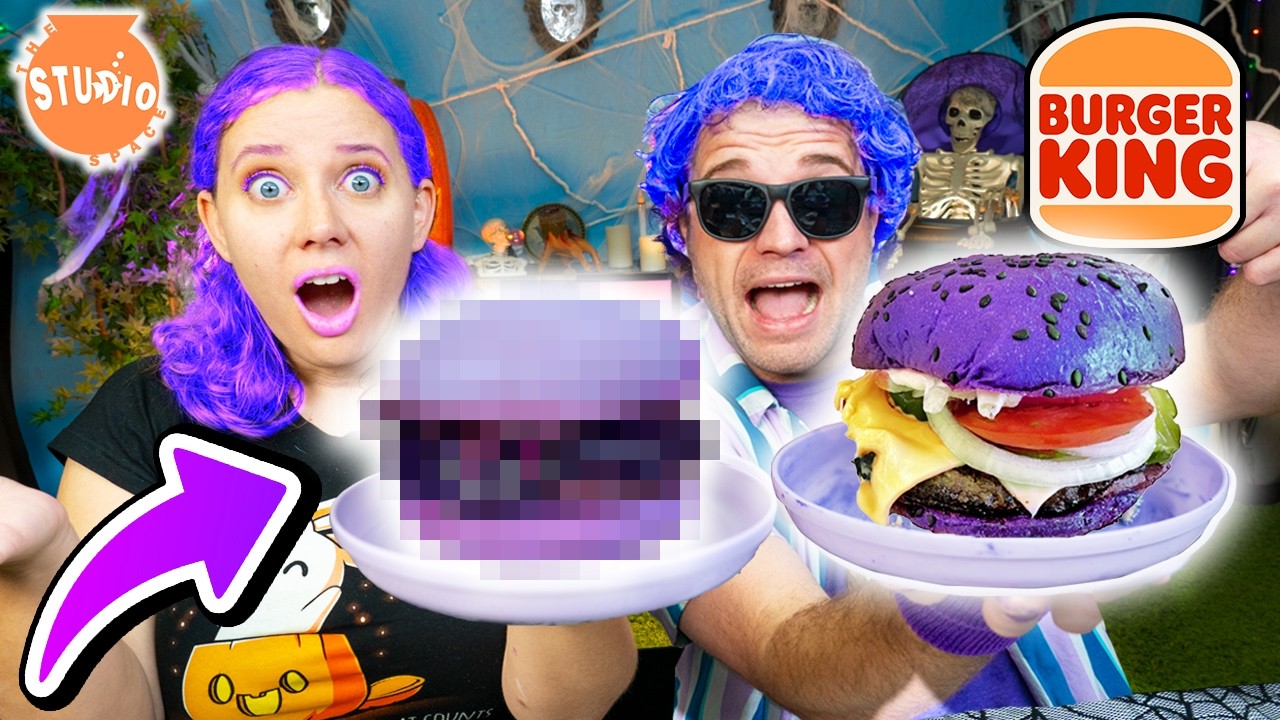 We Made Our Own Addam's Family PURPLE BURGER!