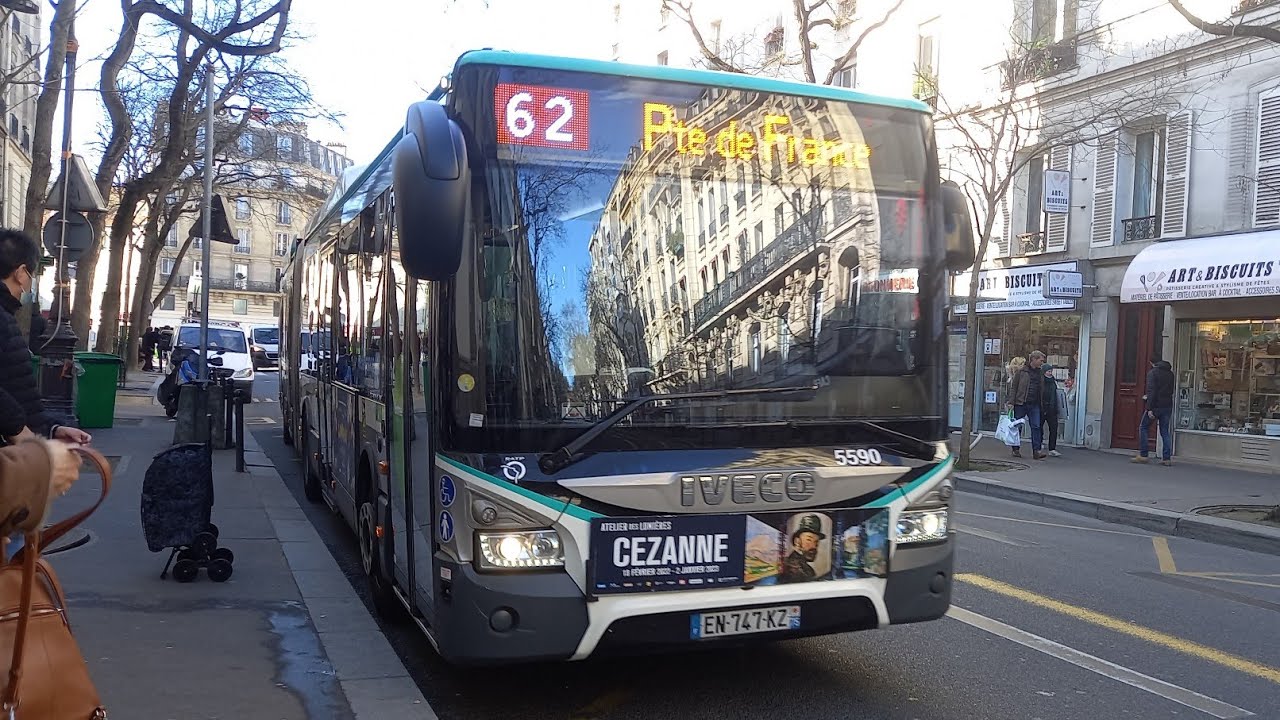 Voyage en Cabine de la Ligne 62 Iveco Urbanway 18 Hybride N°5590