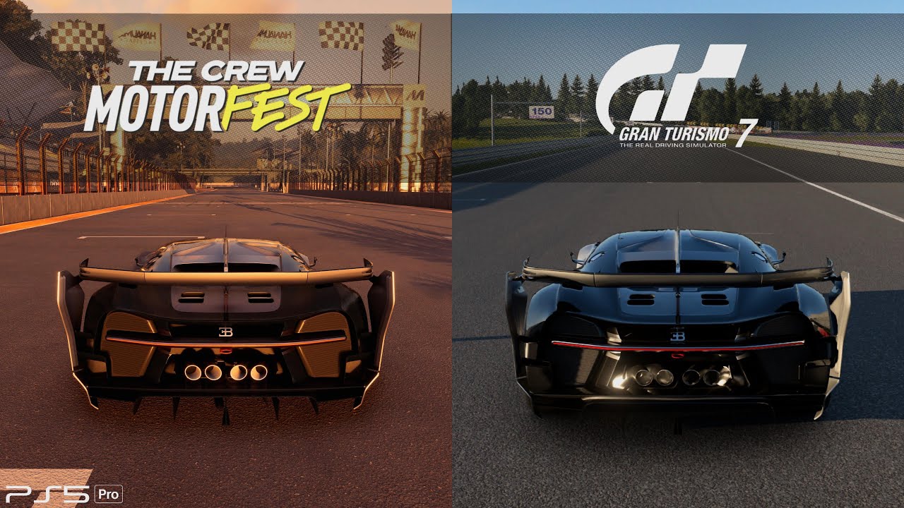 Gran Turismo 7 Vs The Crew Motorfest Comparison - Bugatti Vision GT Graphics & Sounds [PS5Pro]