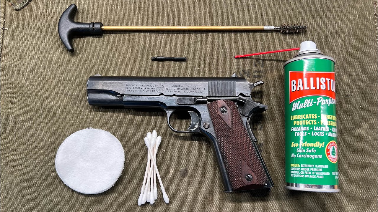 Cleaning A 1911 Handgun Remington U.S. Army WWI 45 ACP