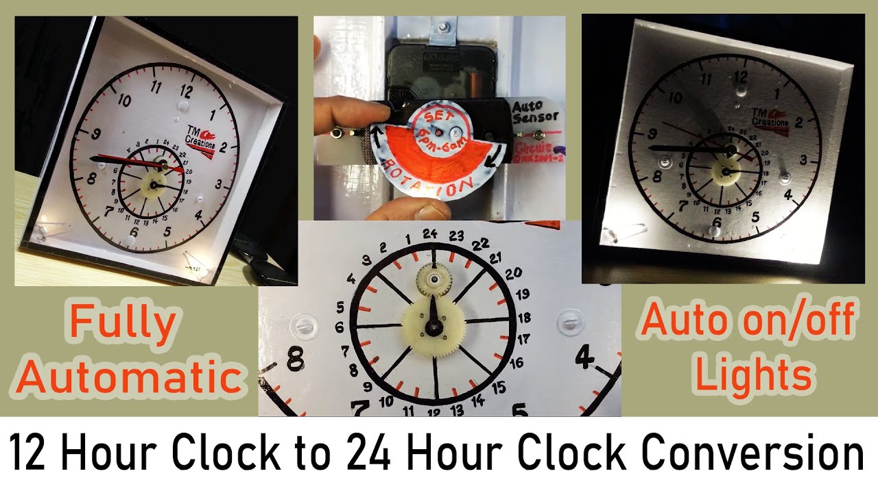 12 Hour Clock to 24 Hour Clock Conversion With Auto On/Off Lights