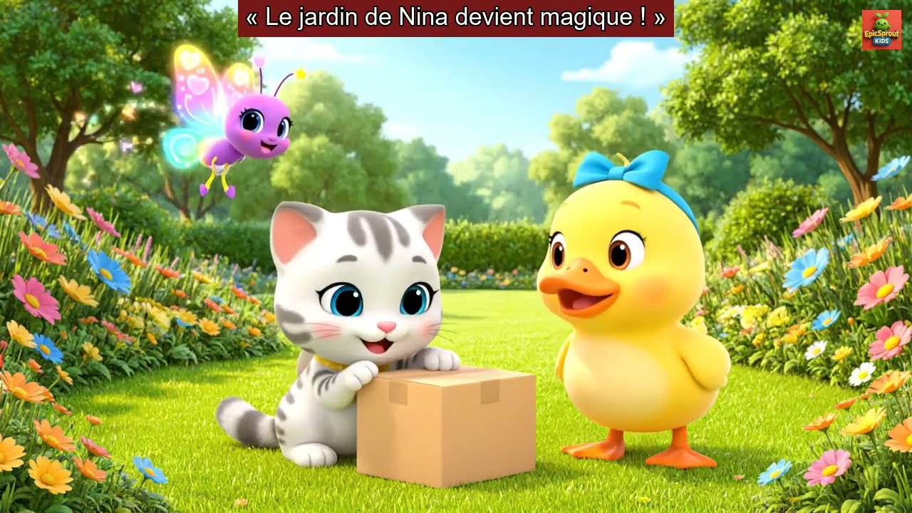 French | Nina la Chatte Curieuse | Nina the Curious Cat | kids song