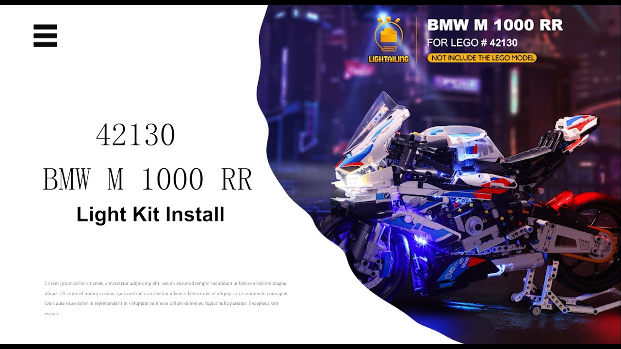 Install Lightailing Light Kit For Lego BMW M 1000 RR 42130