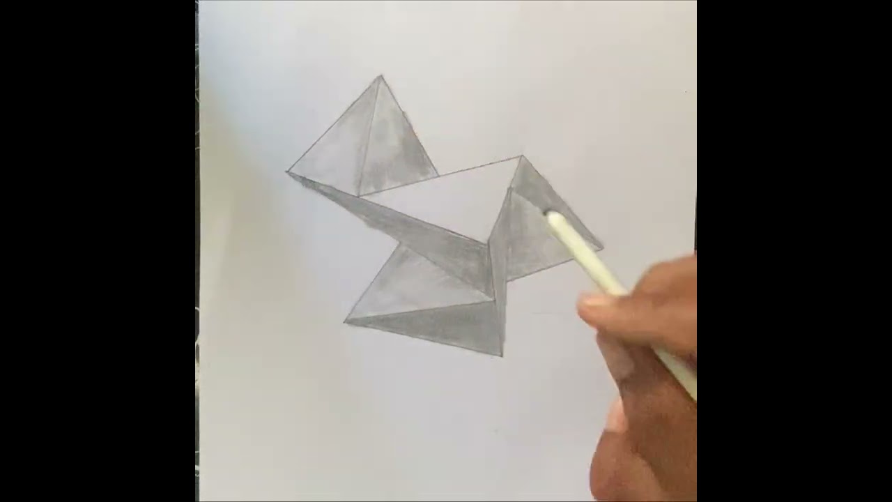 How To Draw Solid 3D Polyhedra Hexagon & Triangle Art | Geometric Tutorial #viral #youtubevideo#draw