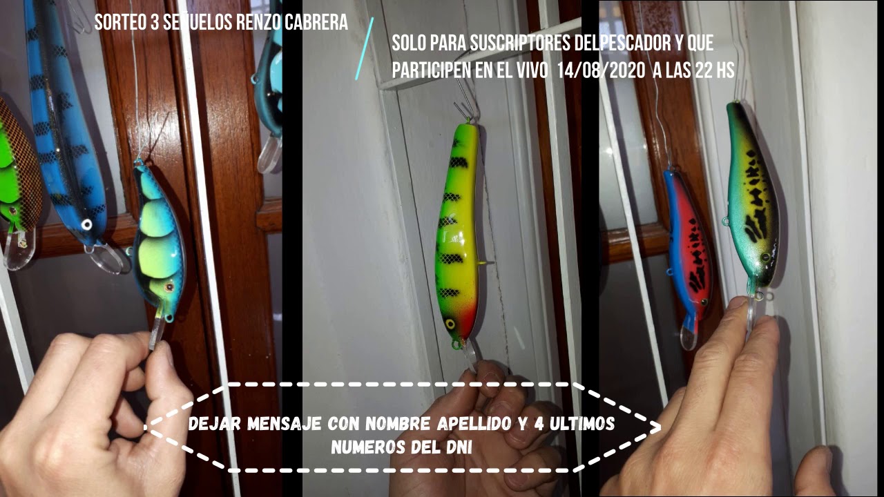 Sorteo 3 se&ntilde;uelos Renzo CABRERA Suscribirte a DELPESCADOR y participa del Vivo el 14/08/2020 - 22 HS