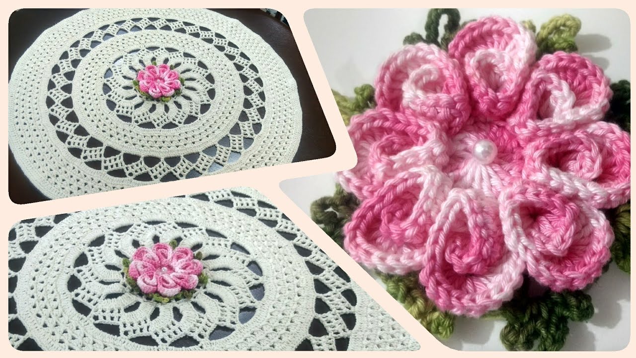 Flor  Eliete para o TAPETE / Toalha de mesa Dani Paz ( Parte 1/3 )