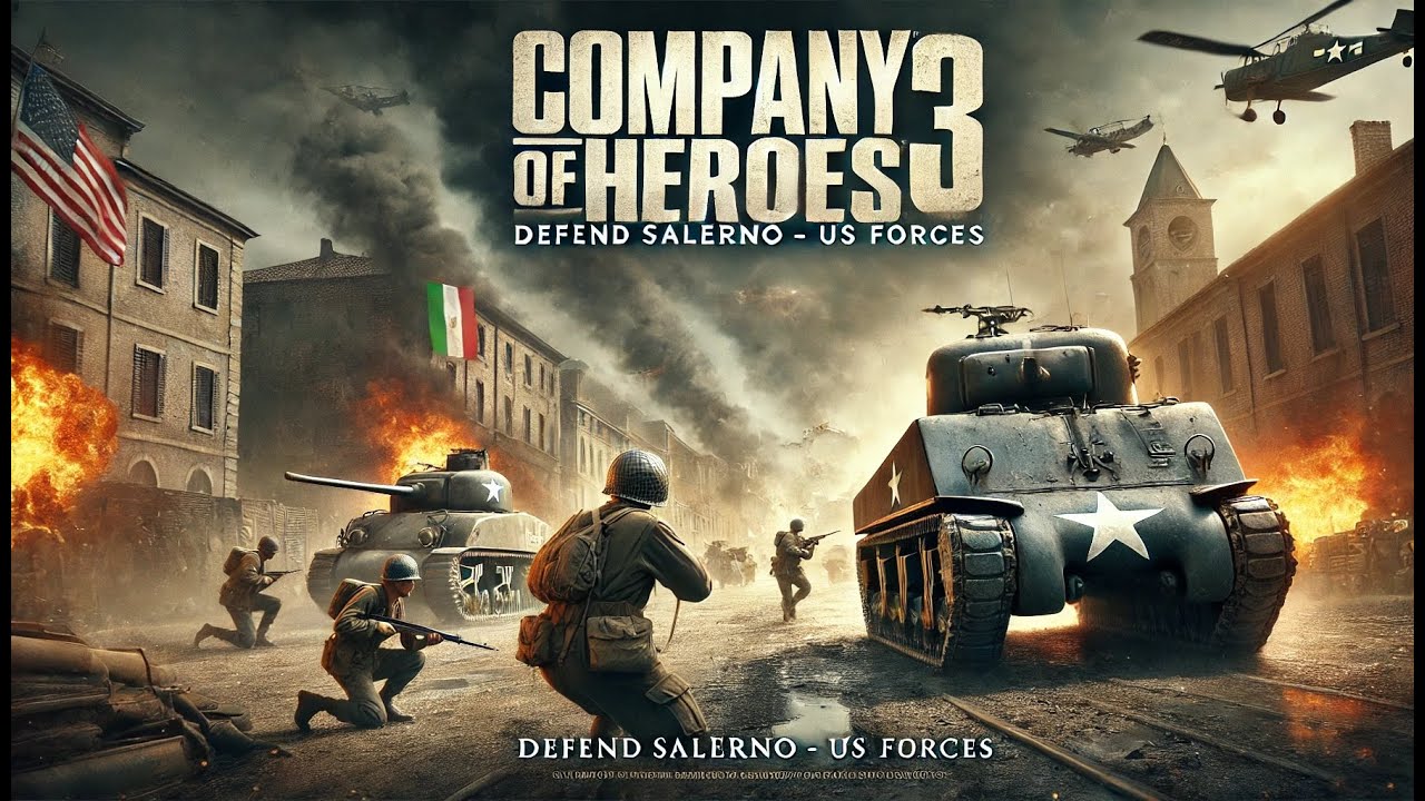 Company of Heroes 3 Defend SALERNO US Forces Armored Italy Campaign Expert Mode Episode (39)