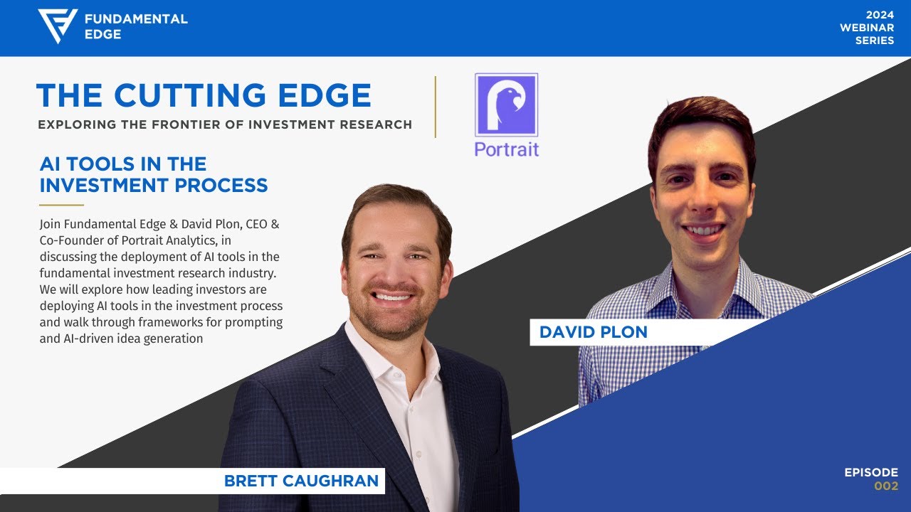 Cutting Edge - episode 002 -  featuring David Plon CEO and Co-Founder of Portrait Analytics