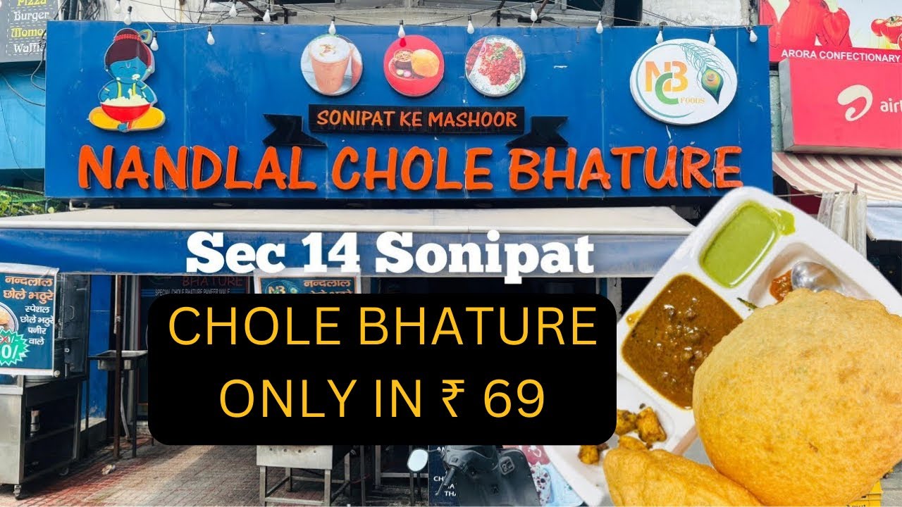 ₹69 mein itne zabardast chole Bhature?|| Nandlal ke Famous Chole Bhature|| Sonipat #cholebhature 
