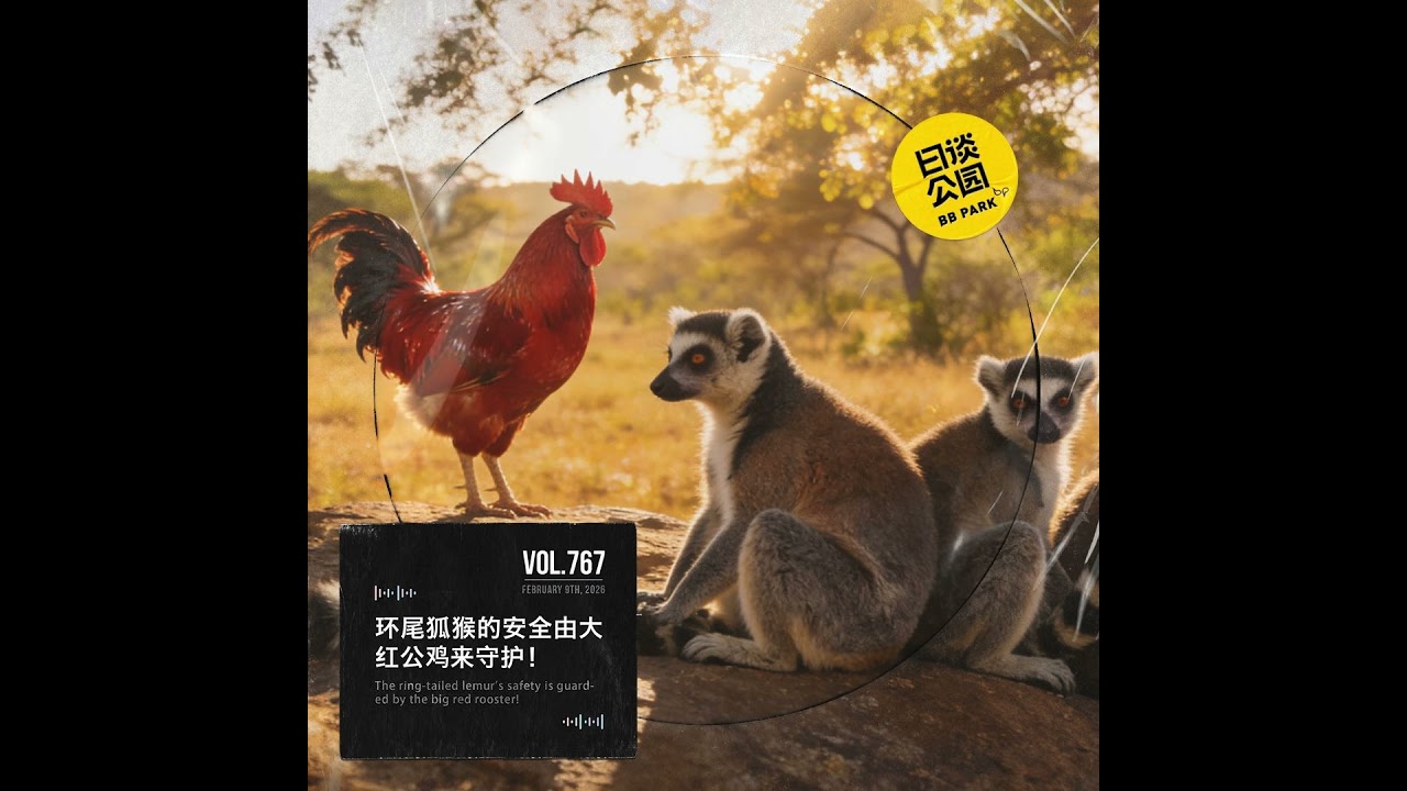 vol.767 环尾狐猴的安全由大红公鸡来守护！