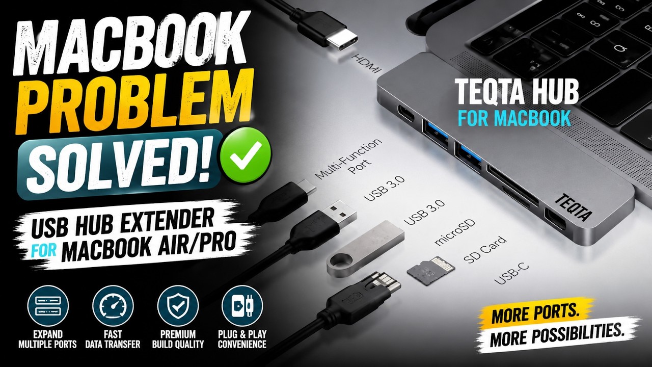 MacBook Problem Solved | USB Hub Extender for MacBook Air/Pro | Teqta Hub for Macbook