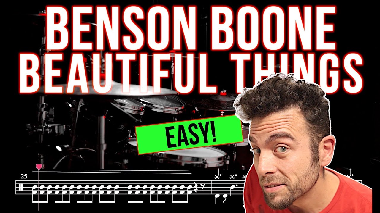Benson Boone - Beautiful Things - Drum Cover (with scrolling drum score)