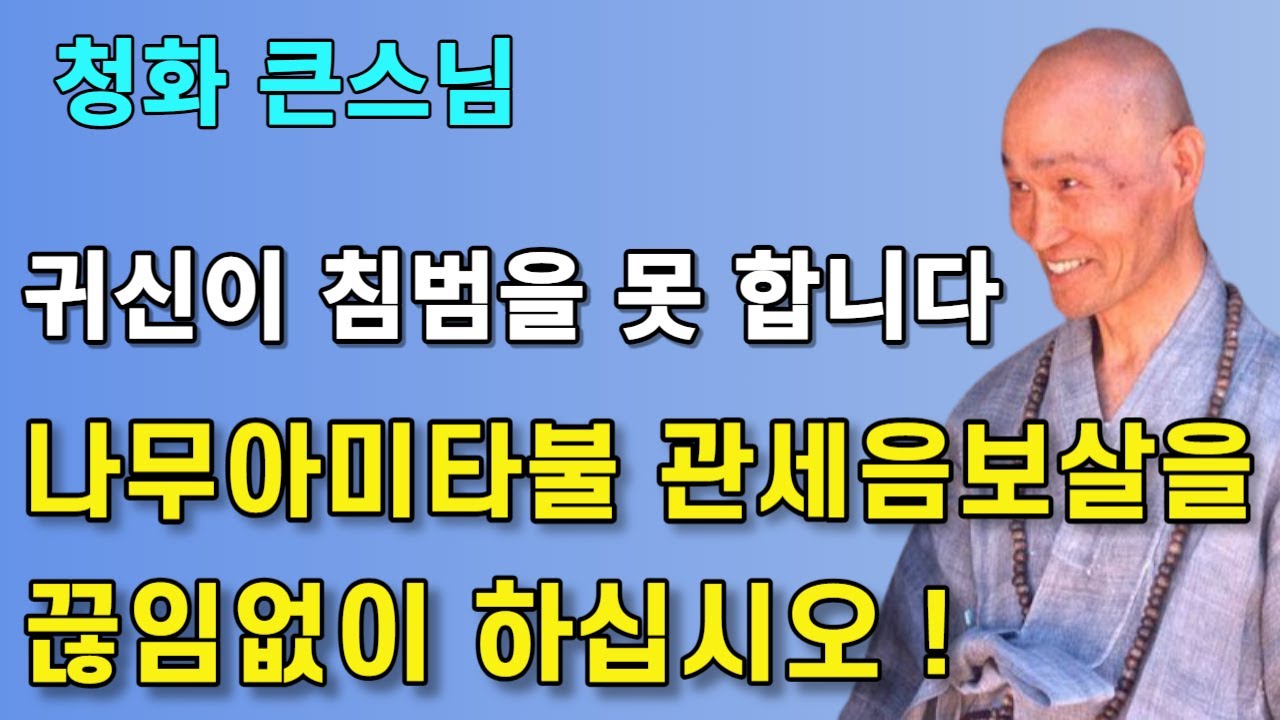 나무아미타불 관세음보살 염불을 끊임없이 하십시오 나쁜 귀신이 침범을 못 합니다 | 진여불성의 대명사 | 청화스님 법문