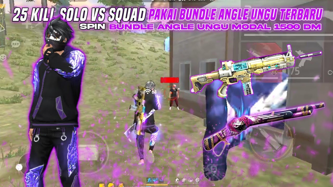 25 KILL SOLO VS SQUAD PAKAI BUNDLE ANGLE UNGU TERBARU!! MODAL 1500DM❗