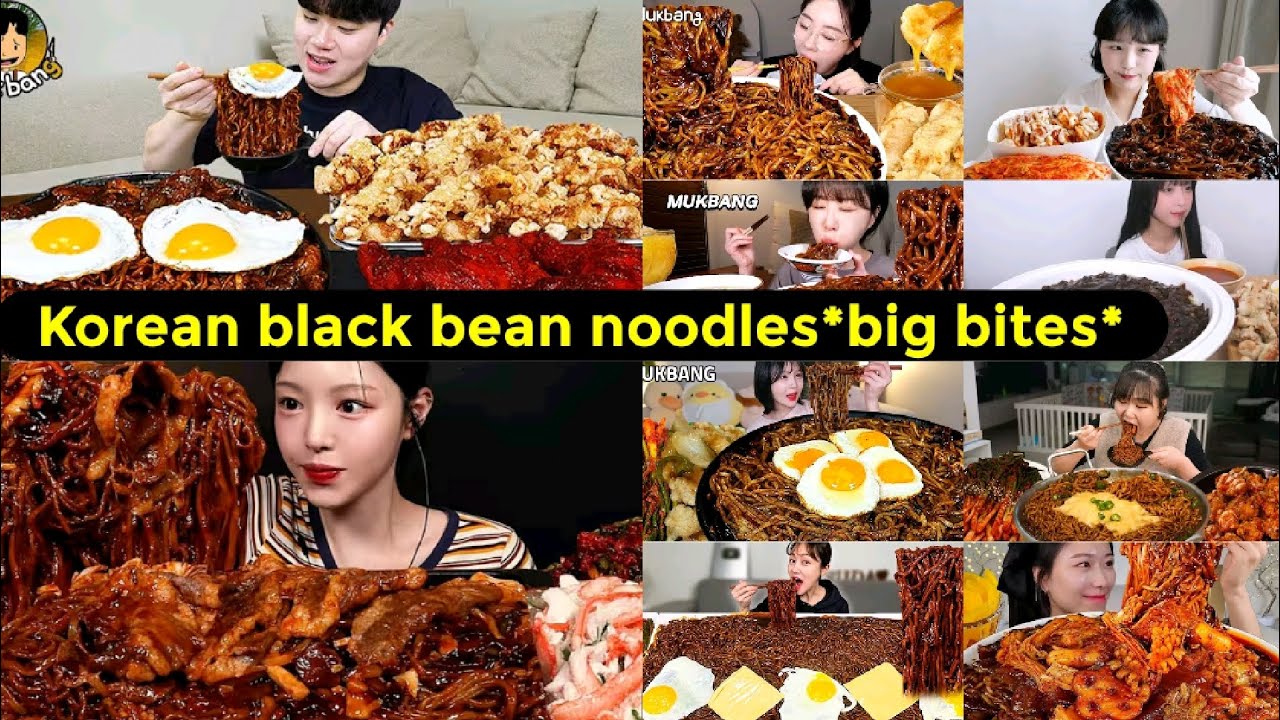 KOREAN BLACK BEAN NOODLES MUKBANG COMPILATION |ASMR EATING BLACK BEAN NOODLES |BIG BITES|