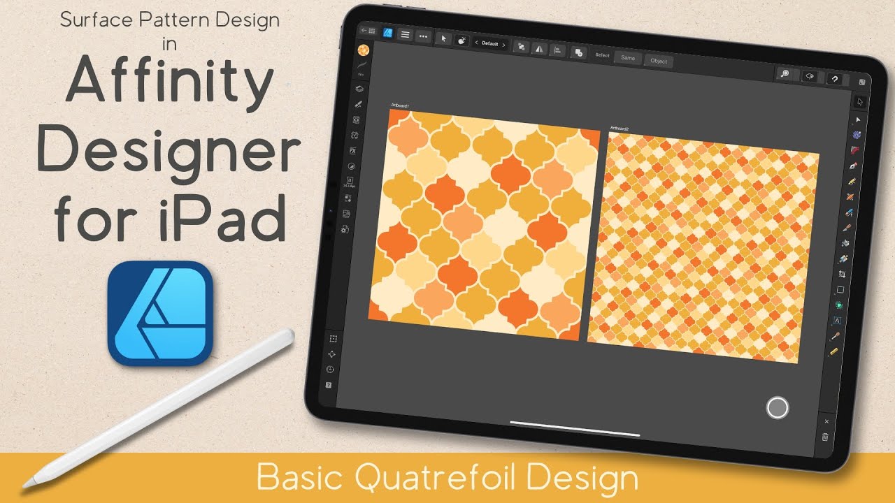 Seamless Quatrefoil Pattern | Moroccan Trellis | Affinity Designer iPad | Surface Pattern Design