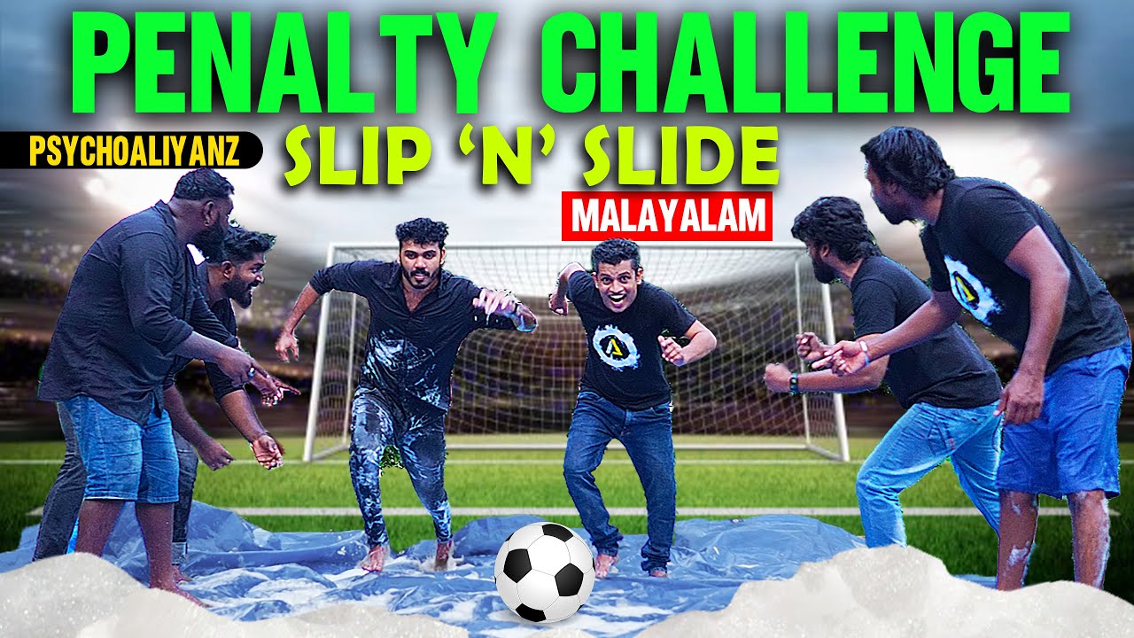 വീഴാത്തവനും വീഴുന്ന Slip 'N' Slide Penalty Challenge #psychoaliyanz #slipnslide #penaltychallenge
