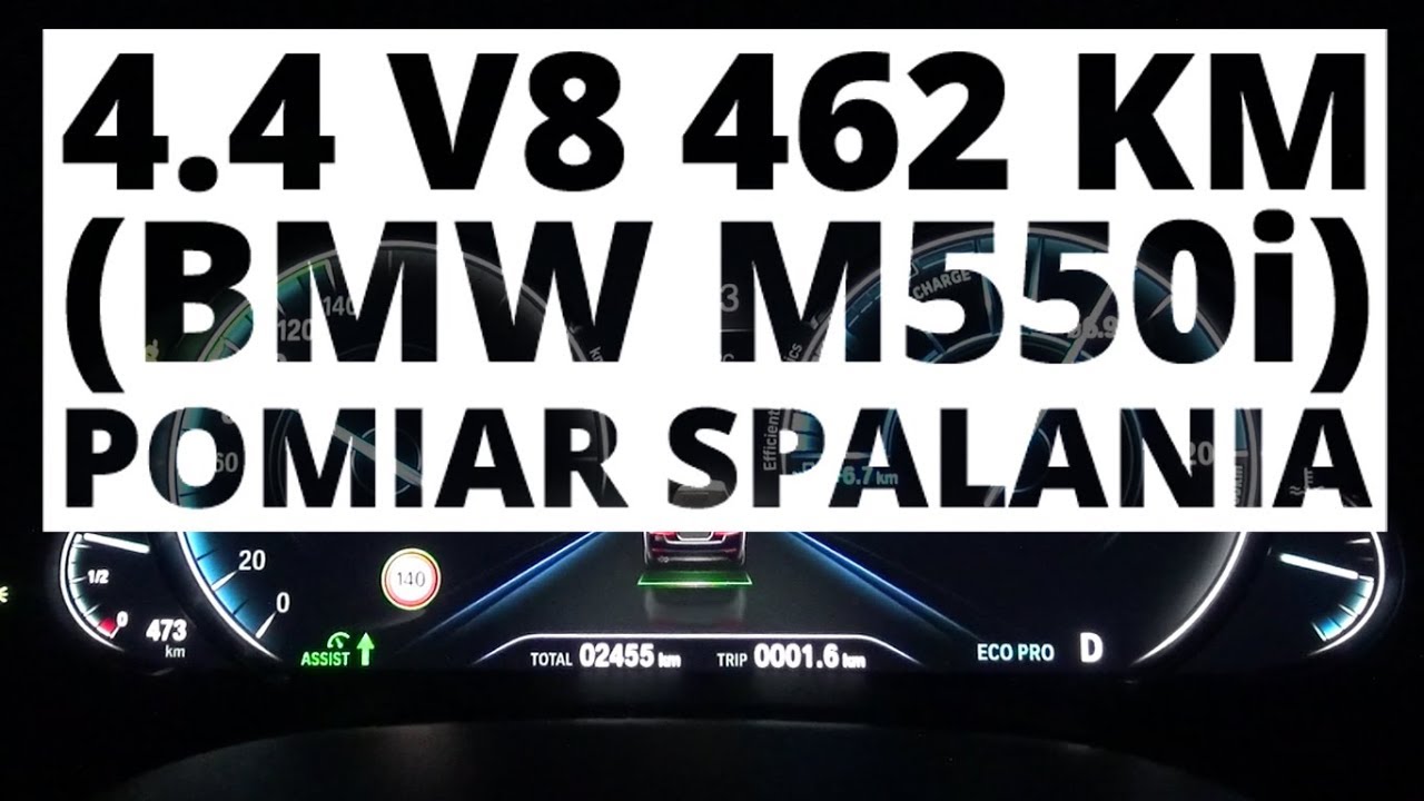 BMW M550i 4.4 V8 462 KM (AT) - pomiar zużycia paliwa