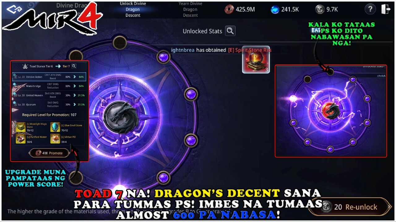 MIR4 - GINAMIT YUNG LEGEND SCALE PARA TUMAAS PS PERO BUMABA NANG 800 DAHIL SA DRAGON'S DECENT! - F2P