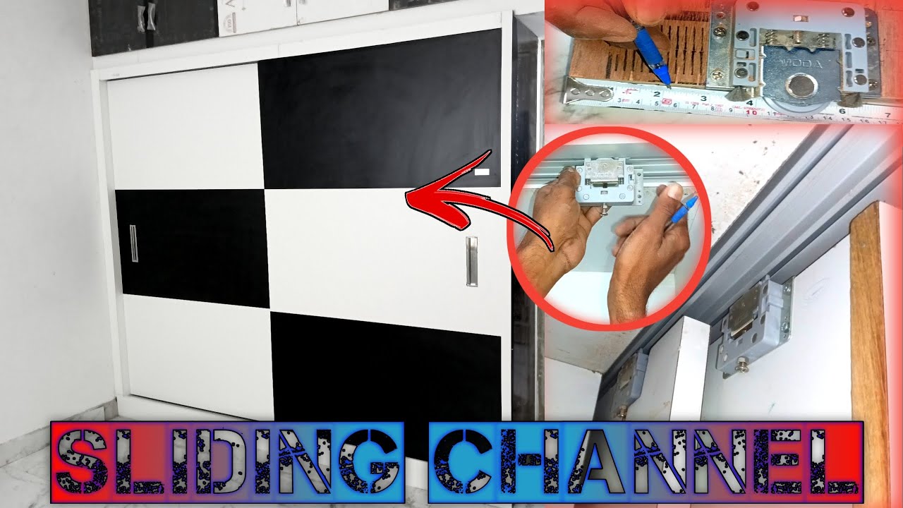 NFR wardrobe fitting 2door sliding channel doors आसान फिटिंग कैसे करें install wardrobe soft close#1